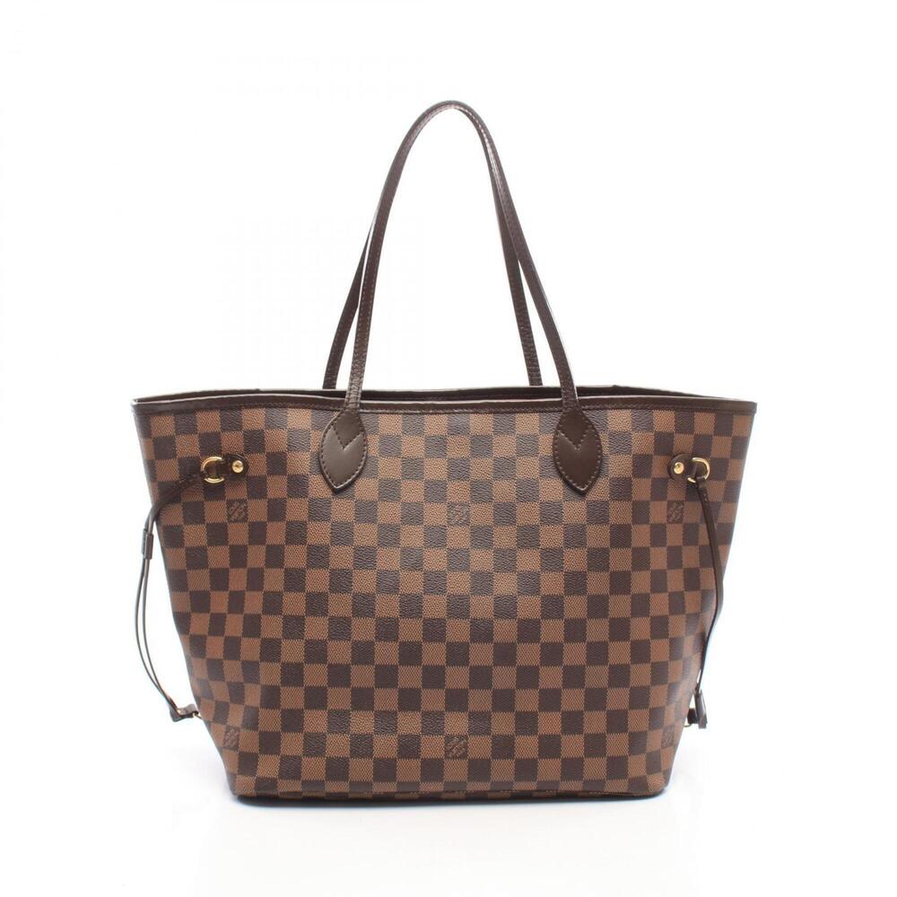 Louis Vuitton Neverfull MM Tote Bag Handbag, Coated Canvas and Leather, Damie...